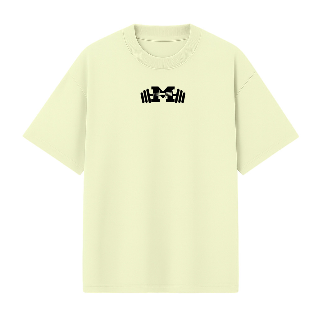 Camiseta Oversized Muscle Strong Logo Off White