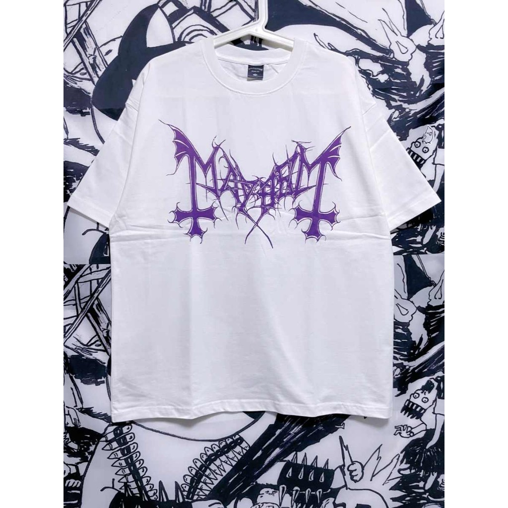 Music.Soul Camiseta Unissex Mayhem Black Metal Logo Branco Colecionadores Premium 100% Algodão
