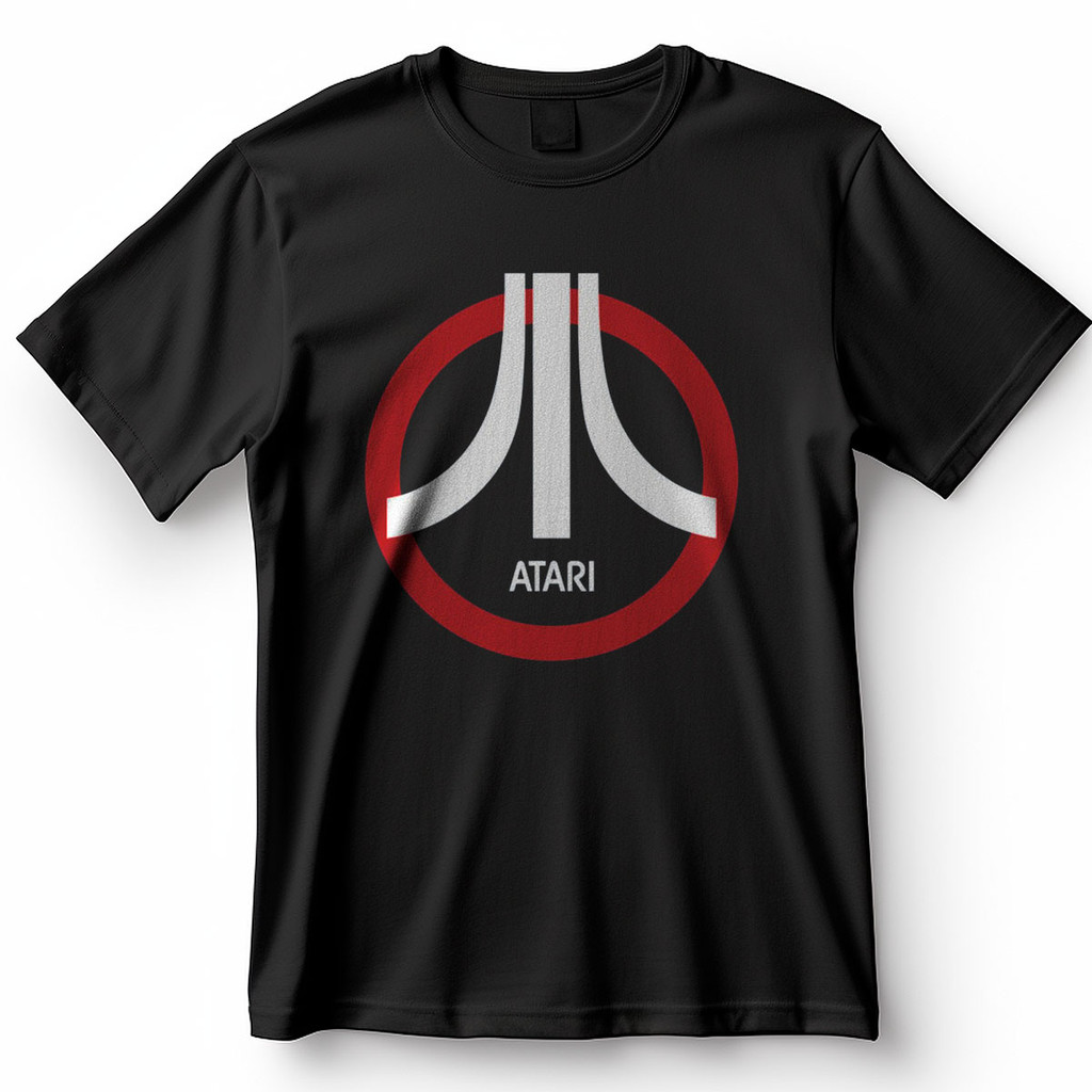 Camiseta Atari Logo Clássico Vermelho Branco Retrô Blusa Camisa 100% Algodão