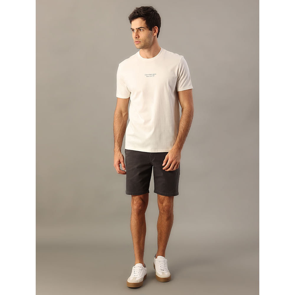 Camiseta Manga Curta Logo Calvin Klein Jeans Ny - Off White