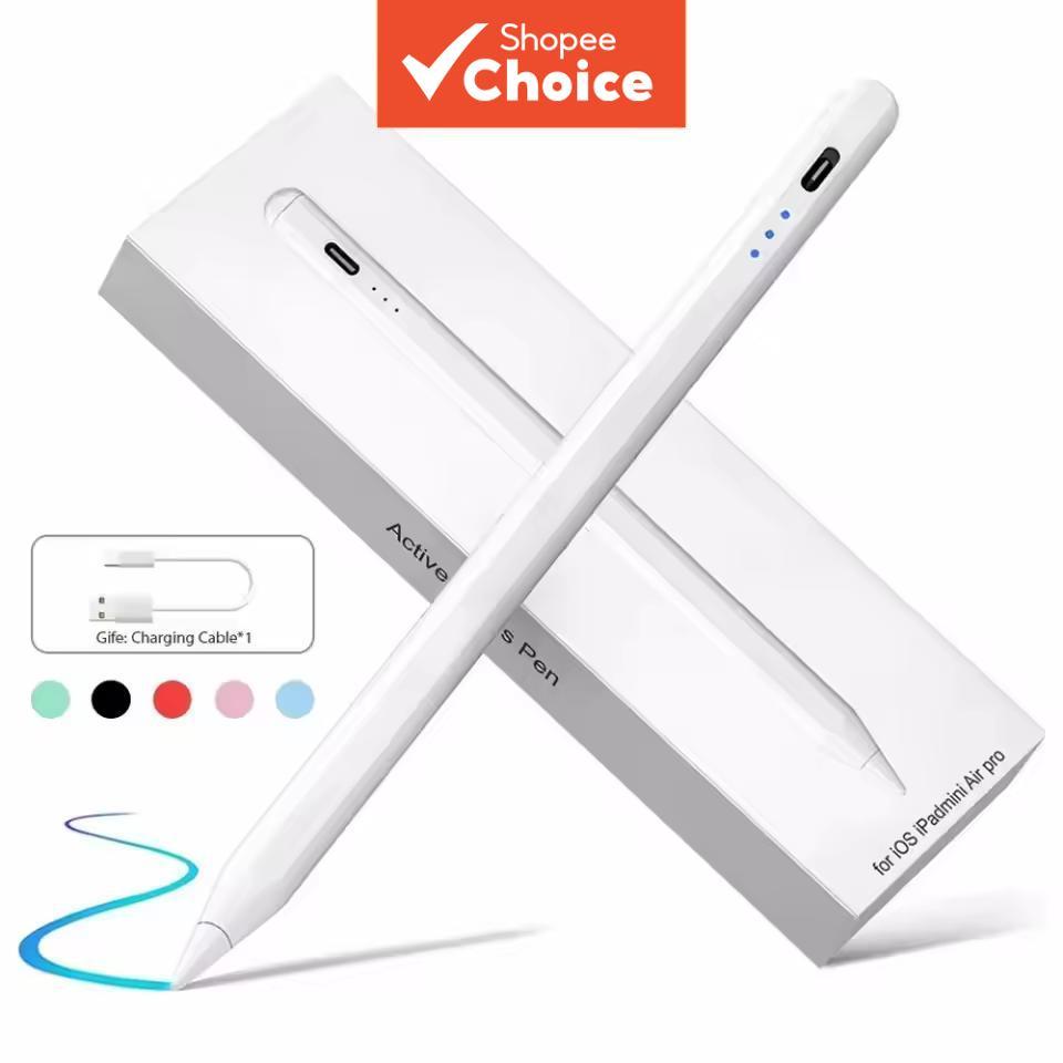 Para iPhone Android Apple Pencil 2 Caneta Stylus com Rejeição de Palma e Visor de Energia para iPad A16 Air 11 5 4 Pro