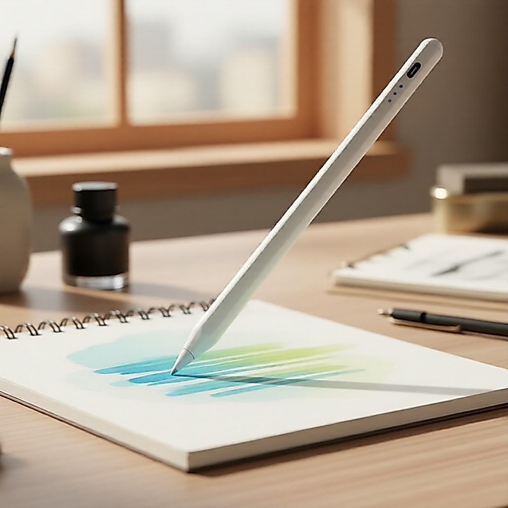 Caneta Digital Ativa compatível com iPhone/Android e Apple Pencil 2 para iPads; Rejeição de palma, exibição de energia;