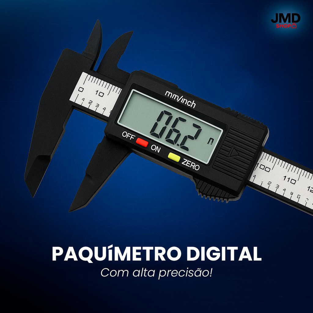 Paquímetro Eletrônico com Conversão mm/inch e Função Zerar – 150mm