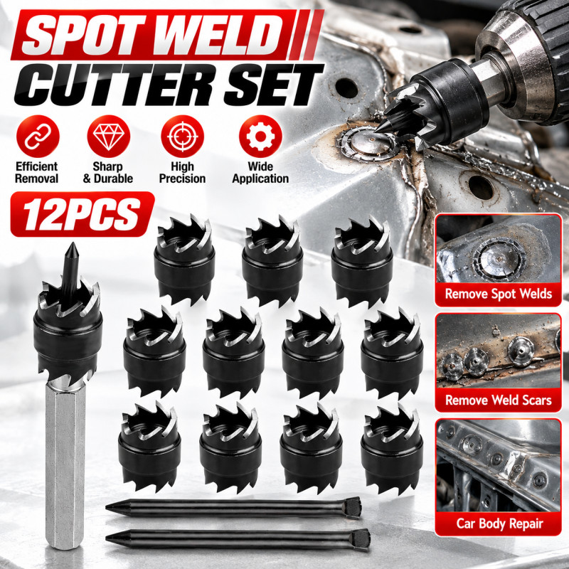 Spot Weld Drill Bit 3/8 Inch HSS Hex Shank Hole Cutter for Weld Removal Tool