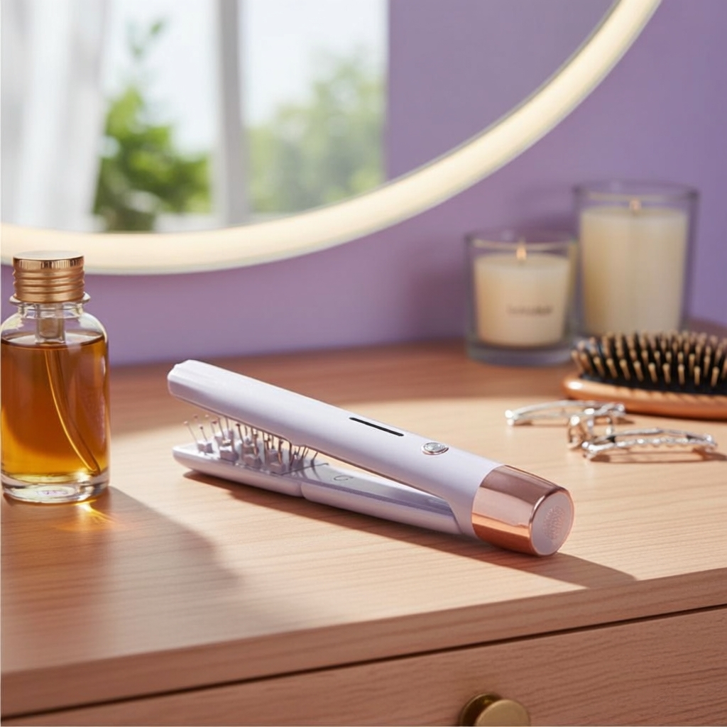 Kalia Mini Ionic Hair Crimper - Alisador de Cabelo Portátil com Placas de Milho, Ferro para Volume na Raiz e Aumentar o
