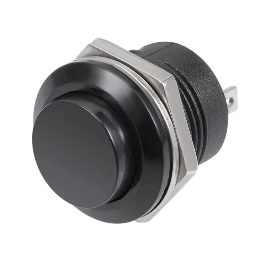 Chave Push Button Tipo Start - Bujão R13-507 Preto Sem Trava