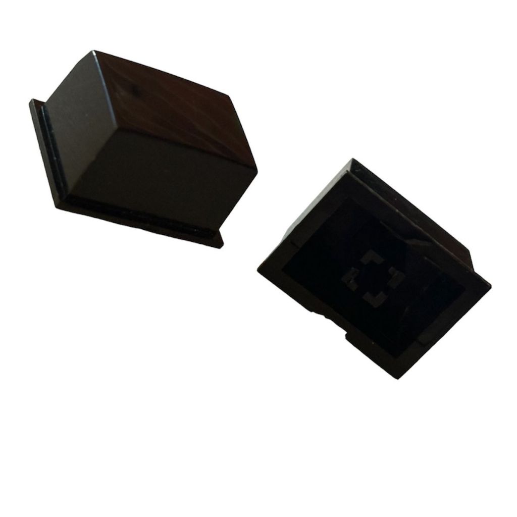 Kit com 100 Knob Push Button Retangular Preto 20X15MM Encaixe Interno 5MM
