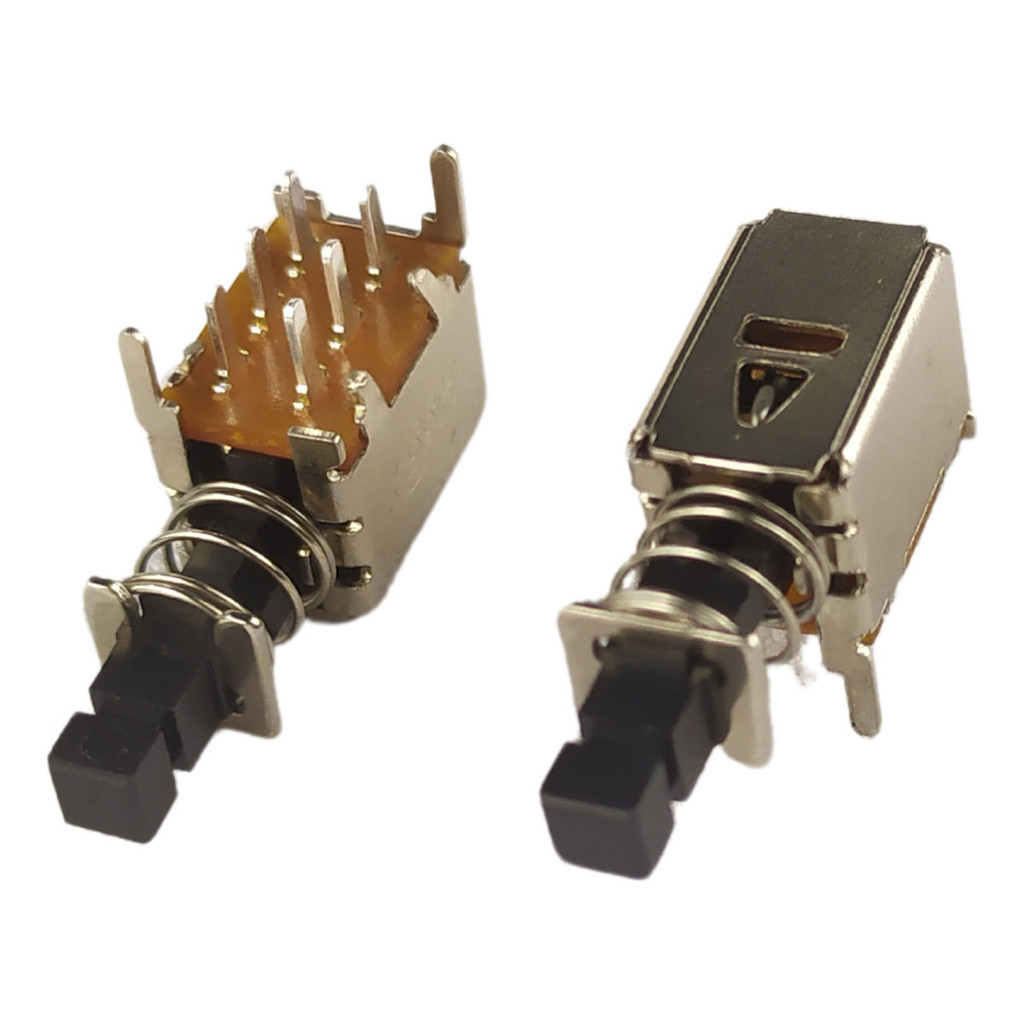 Kit 100 Chaves Push Button Pequena C/ Trava 6 Terminais