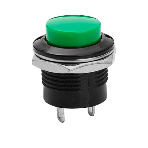 5x PEÇAS CHAVE PUSH BUTTON TIPO START- BUJÃO R13-507 VERDE SEM TRAVA