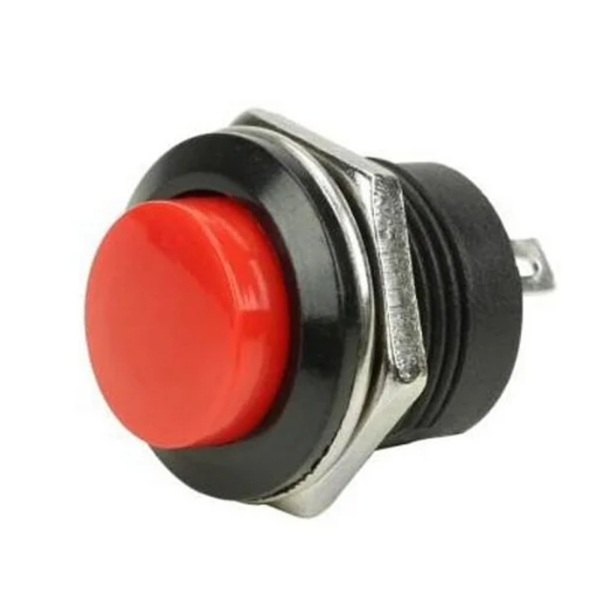 Chave Push Button Tipo Start - Bujão R13-507 Vermelha Sem Trava