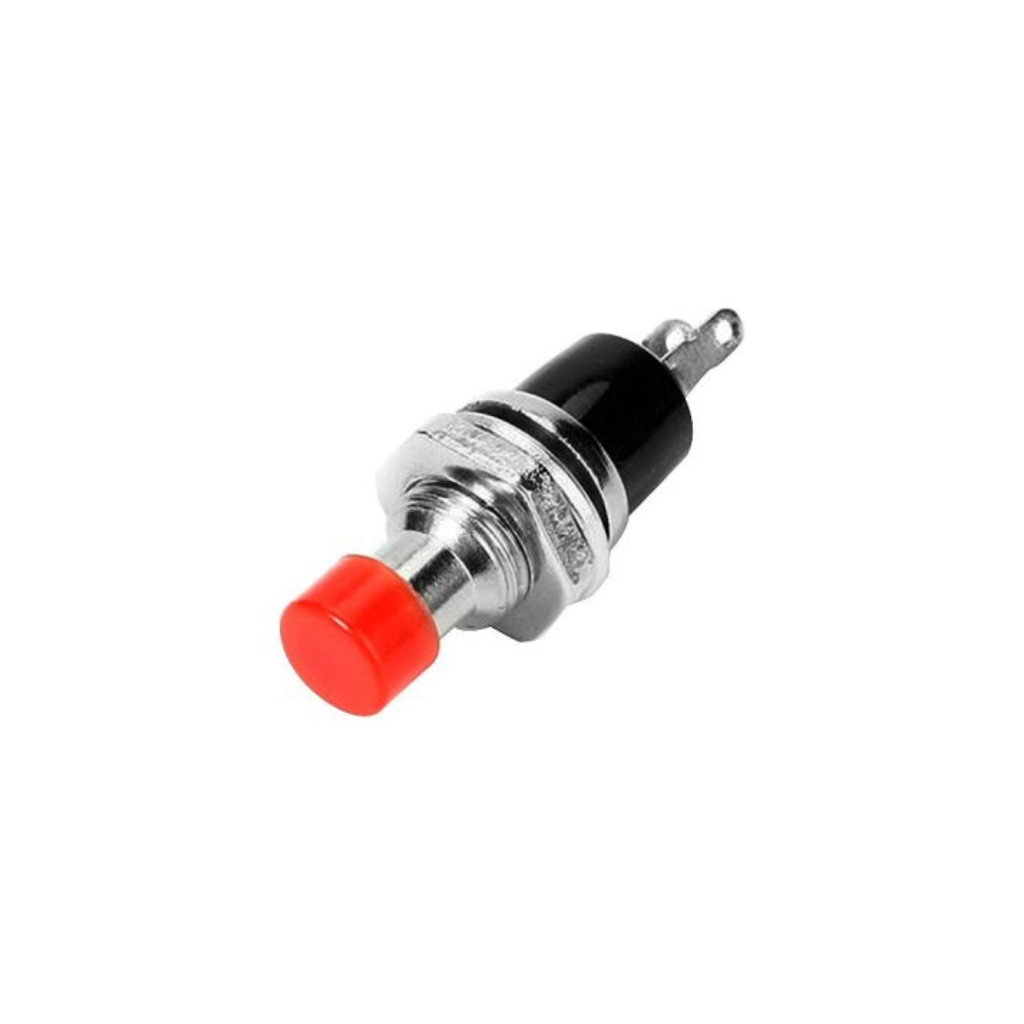 Chave Push Button PBS-110 Vermelha Sem Trava 2 Pinos