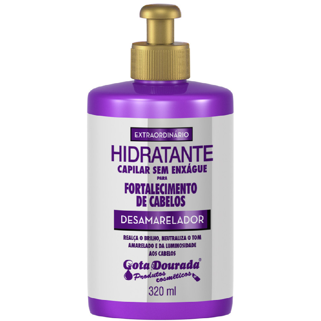 Gota Dourada Creme Hidratante Leave-In Termoativo Desamarelador 320ml