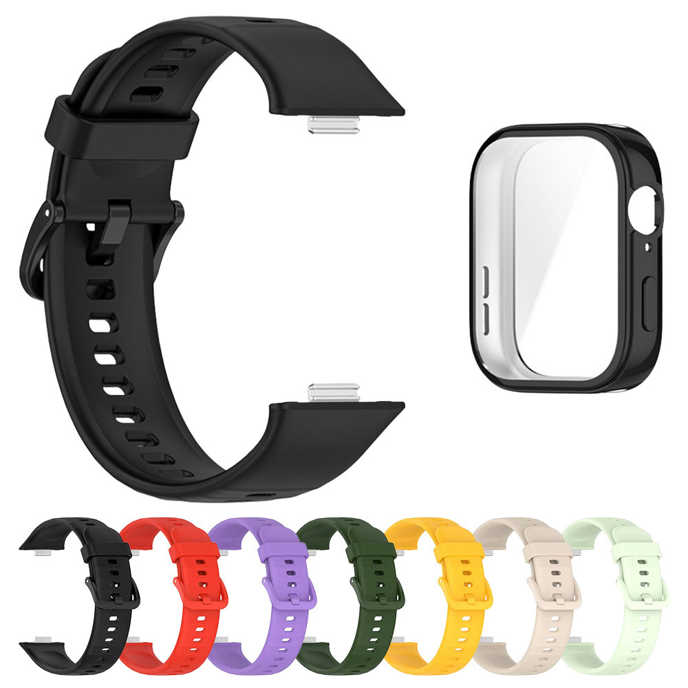 Capa TPU Pulseira De Silicone Para Huawei Watch Fit 3/4 Soft Sport Rubber Band Pulseiras Cinto Protetor De Tela Acessóri