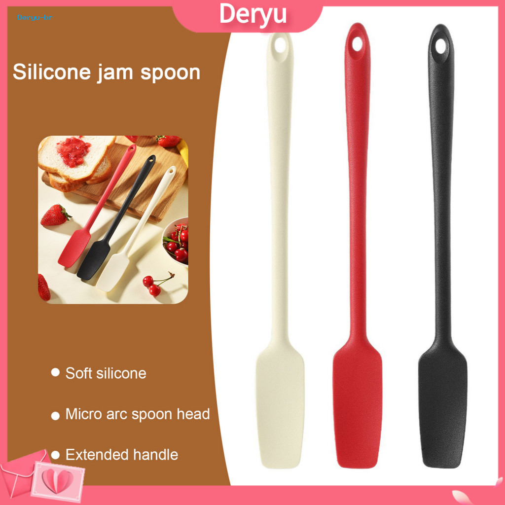 Silicone Spatula for Scraping Heat Resistant Jar with Long Handle – Bpa Free Rubber Scraper for Jars Bottles Kitchen B
