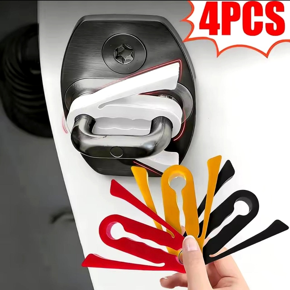 Protetor Fechadura Porta Carro Silicone Anti Ruído Amortecedor Kit 4 Universal