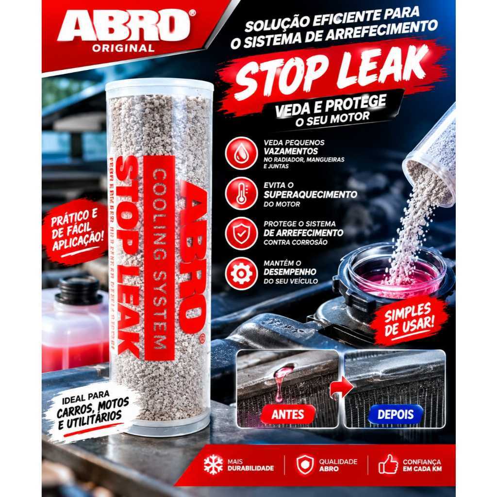 ABRO Stop Leak Veda e Tapa o Furo do Radiador