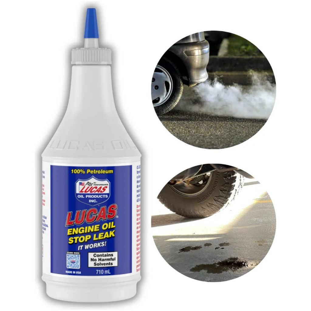 Aditivo Lucas Oil Engine Oil Stop Leak Elimina Vazamentos de Óleo Motor Cansado Fumando 710ml