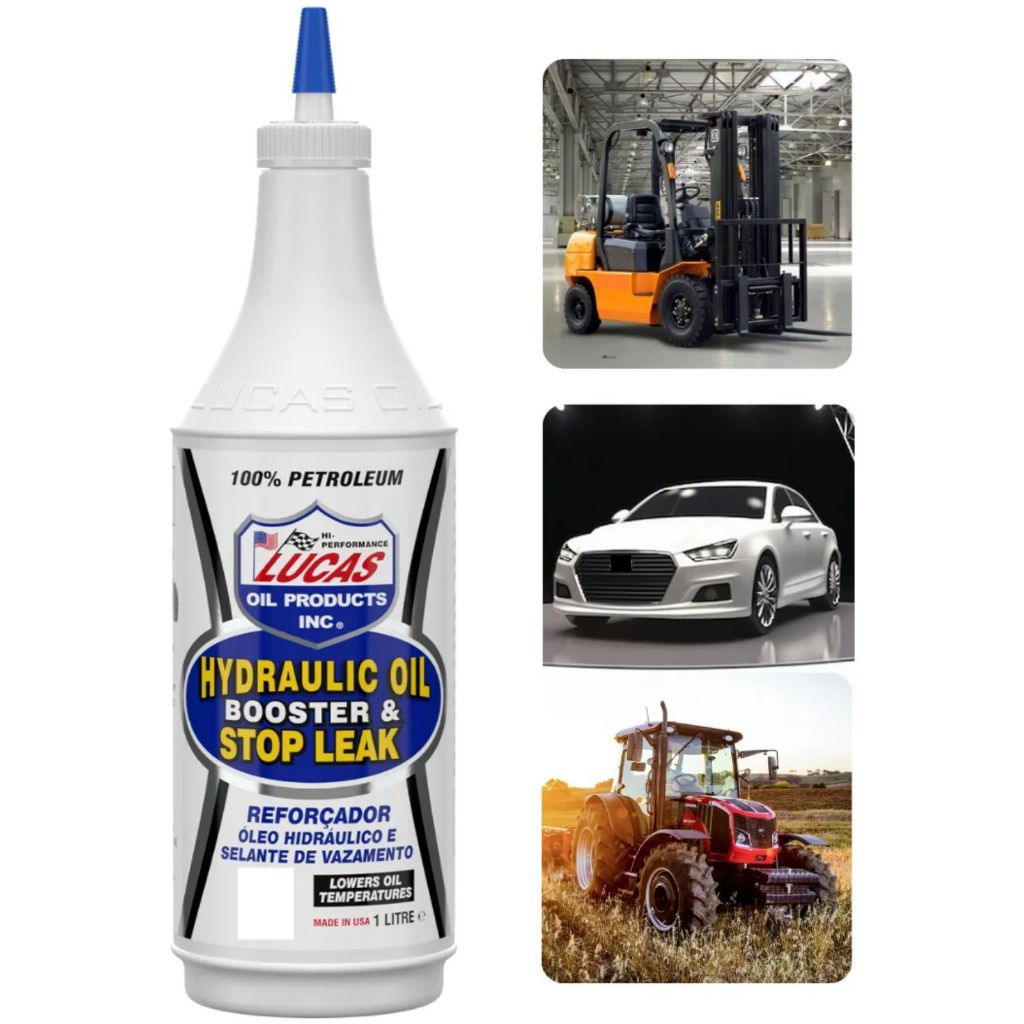 Aditivo Lucas Oil Hydraulic Booster Stop Leak Óleo Hidráulico para Vazamento Desgaste Máq Pesada 1L