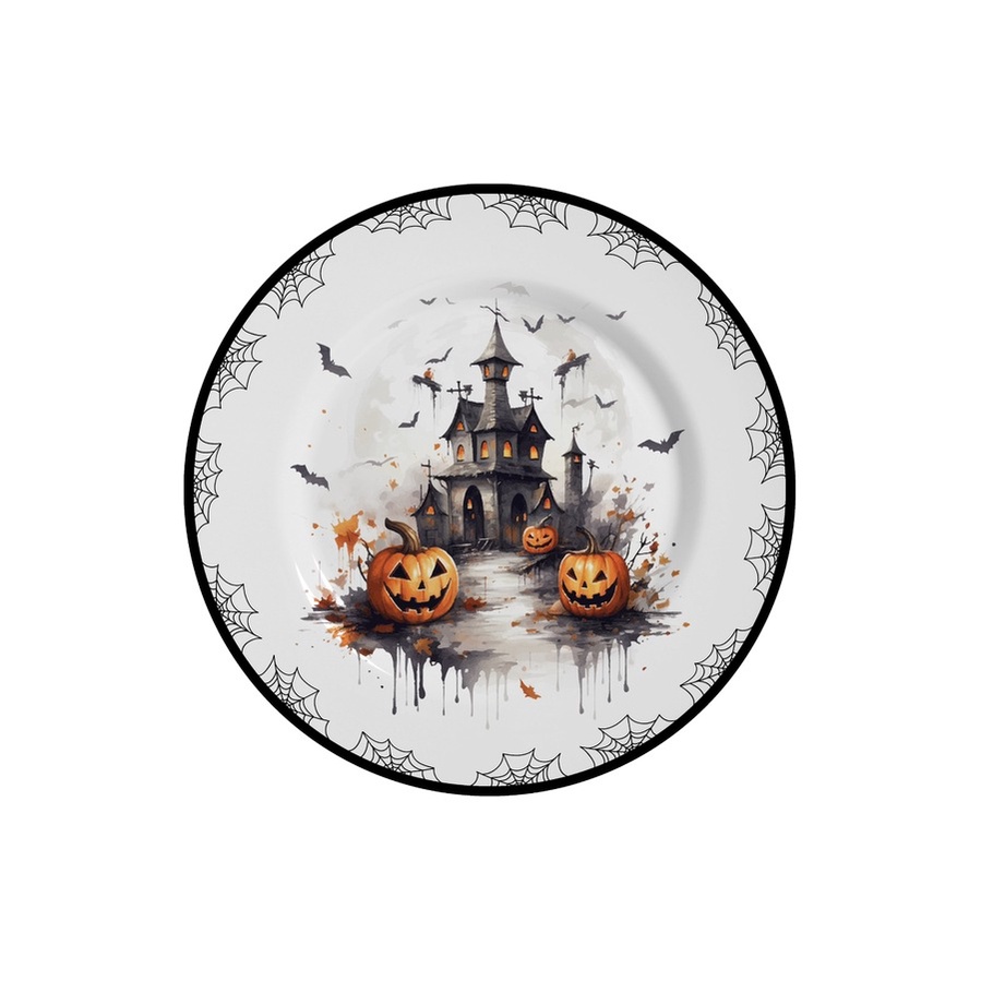 Conjunto com 6 Pratos de Sobremesa Cute Cats Halloween Ø21cm