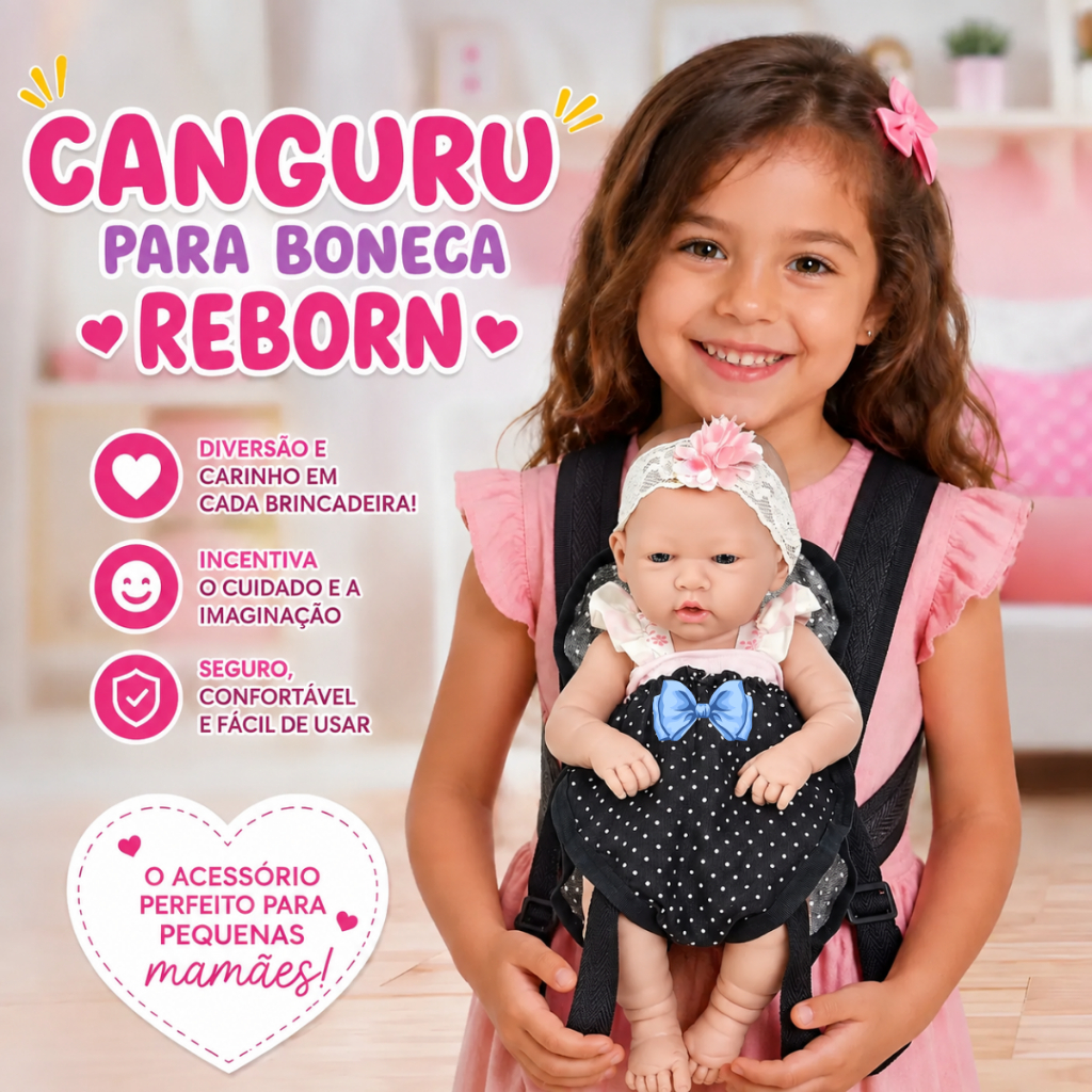 Canguru Para Boneca Reborn Carregador Bolsa Porta Boneca