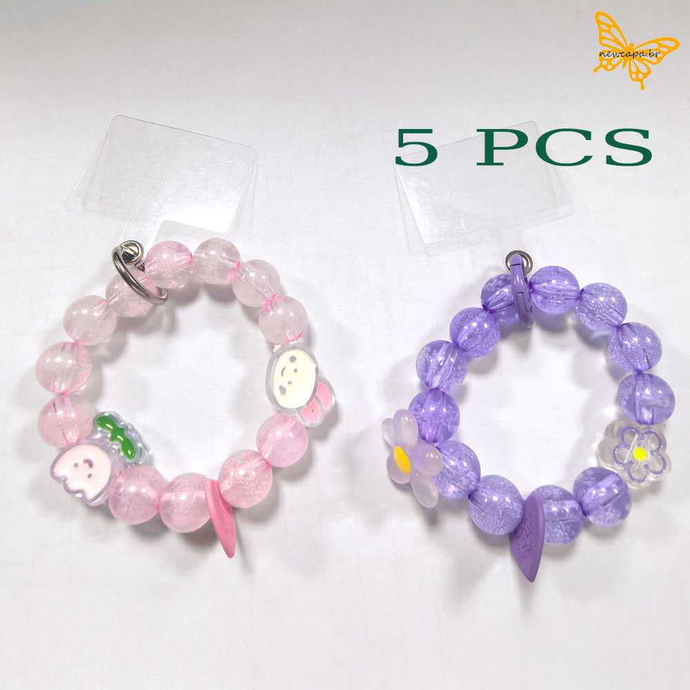 5 PCS Cordão De Delicado Cristal Com Colorido Redondo Fofo Small Flower Bead Bracelet SL005