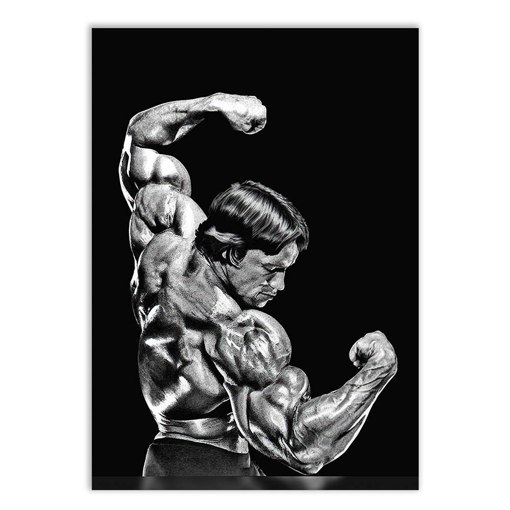 Placa Quadro Decorativo Arnold Schwarzenegger Pose Musculação Decoração Academia