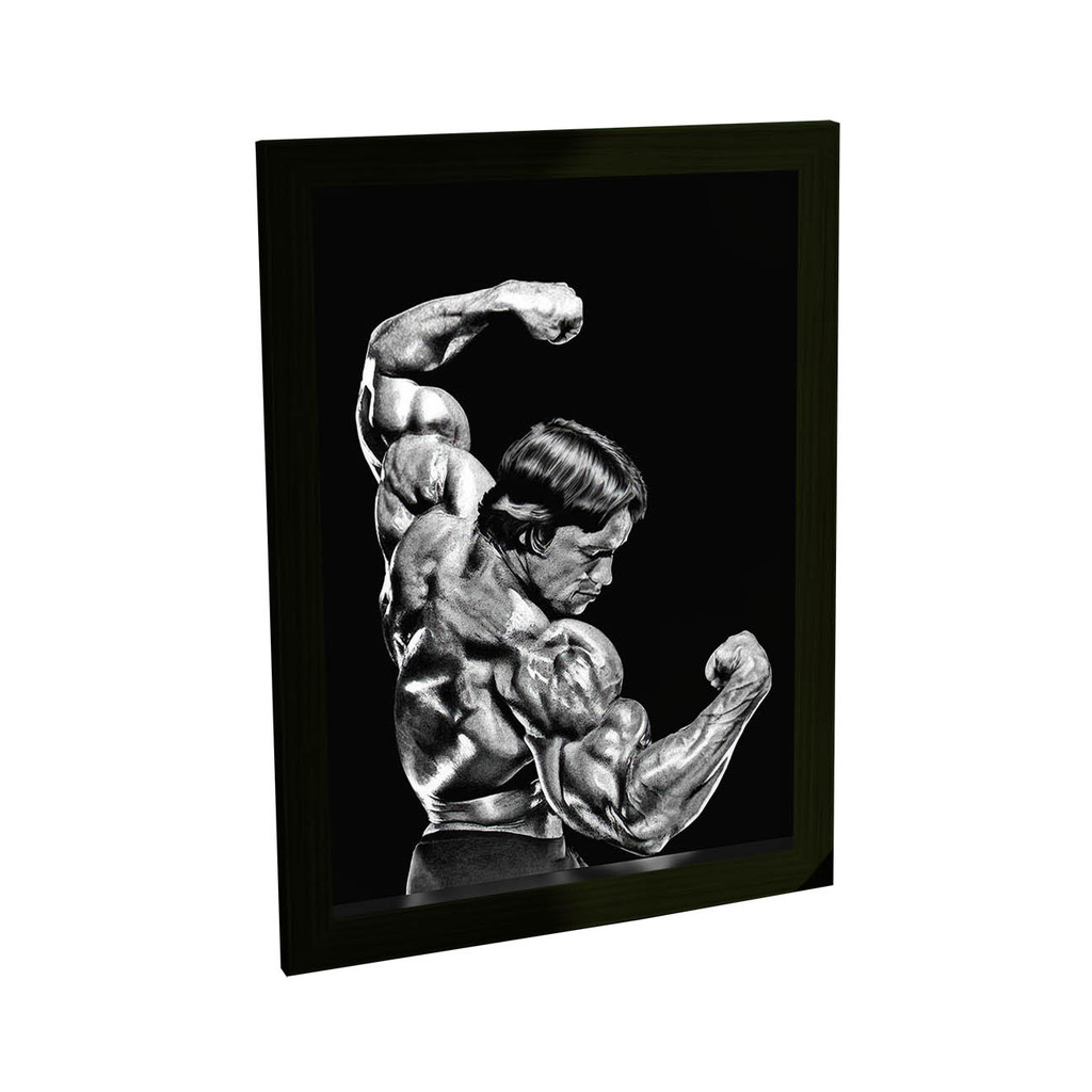Quadro Decorativo Arnold Schwarzenegger Pose Musculação Decoração Academia