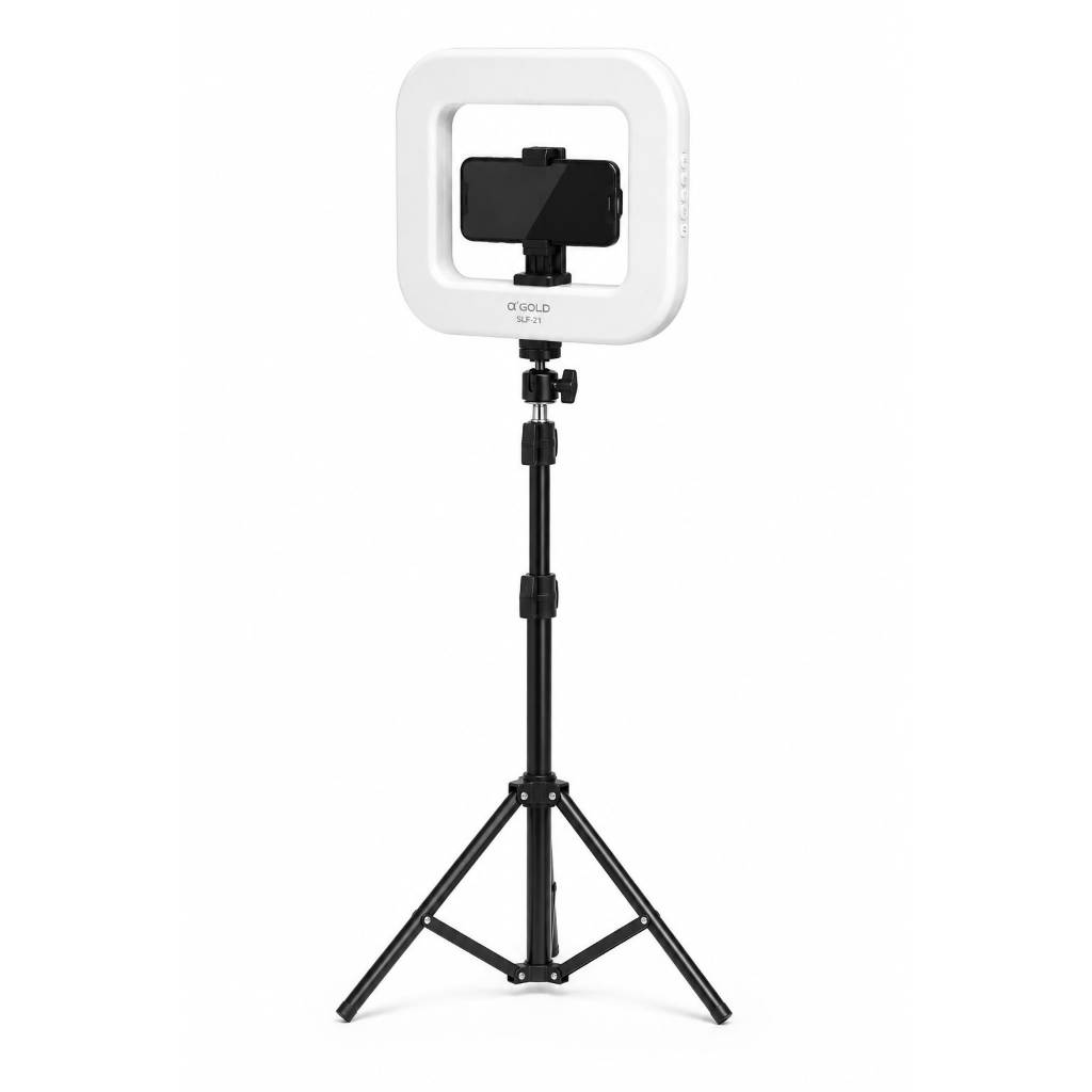 Ring Light Led Portátil Profissional A'gold Slf-21 Bateria Recarregável Bi-color 20w Premium