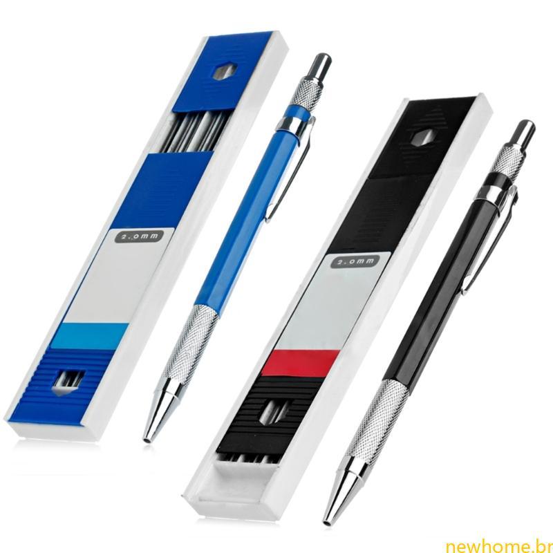 2mm 2B Holder Automatic Mechanical Drawing Drafting Pencil 12 Leads Refills