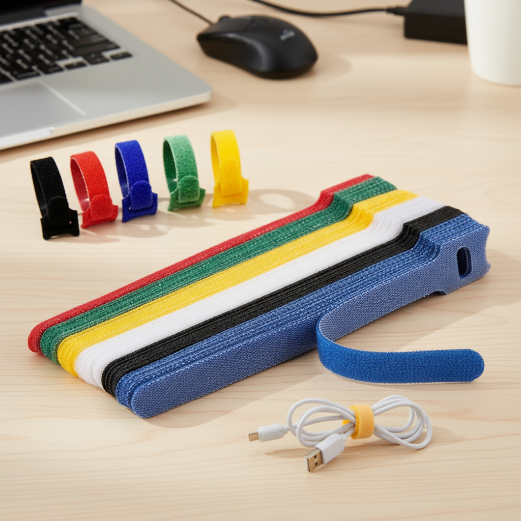 30/50PCS Abraçadeiras de Cabo de Nylon Ajustáveis e Reutilizáveis - Suporte para Mouse, Fones de Ouvido e Cabos