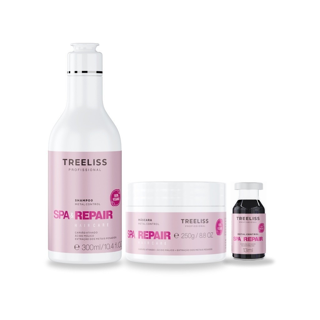 Kit Spa e Repair Hair Care Metal  Control Ativado  Treliss