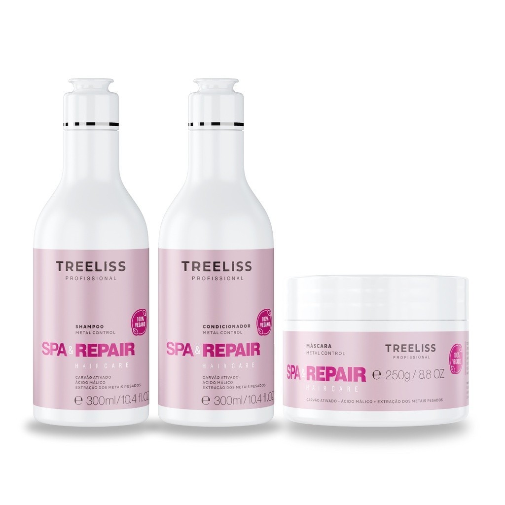 Kit Spa e Repair Hair Care Metal  Control Ativado  Treliss