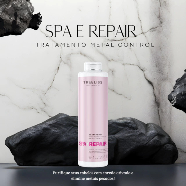 Tratamento Nano Reconstrutor 1L - Reconstrutor Capilar Tratamento Metal Control Spa e Repair - 1l