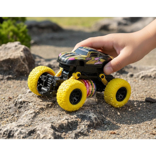 Carrinho Metal Colecionável Offroad 4x4 Lançador 15 Discos Amarelo Brinquedo Infantil Presente