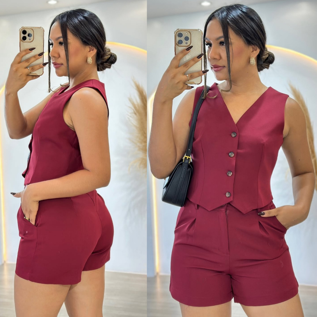 CONJUNTO FEMININO COLETE E SHORTS CAMPEÃO DE VENDA  VERÃO 2026🔥🔥🔥🔥💲💲💲