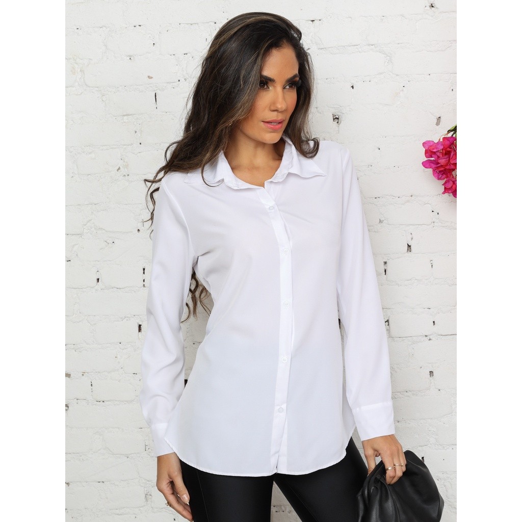 Camisa Femenina Manga Longa De Tactel 102 Venda Imperdível 2025