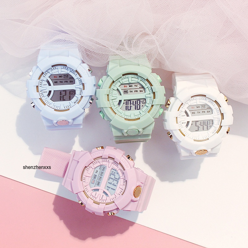 Unisex Silicone Student Girls Kids Pulso digital Para Meninas Pulseiras De Pulseira Casual Touch LED Relógio À Prova D'água Homens Relógios Esportivos