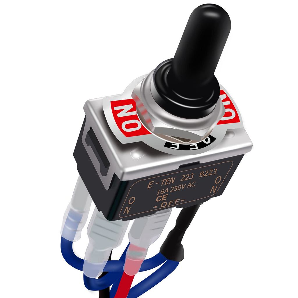 TWTADE Waterproof Momentary Reverse Polarity Switch 12V 10 Amps DC Motor Control 6 Pin 3 Position (ON)/Off/(ON) Metal DP