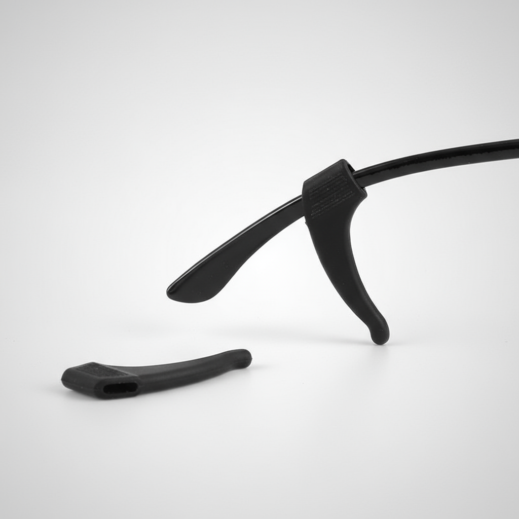 10 Pares de Silicone para Braço de Óculos Tamanho M Preto Transparente Antiderrapante Unisex