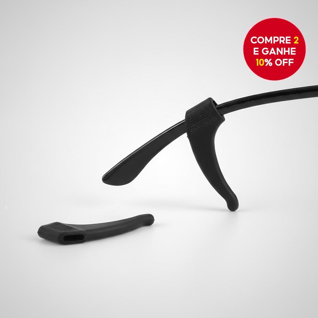 10 Pares de Apoios de Silicone para Braço de Óculos Tamanho M Preto Transparente Antiderrapante Unisex