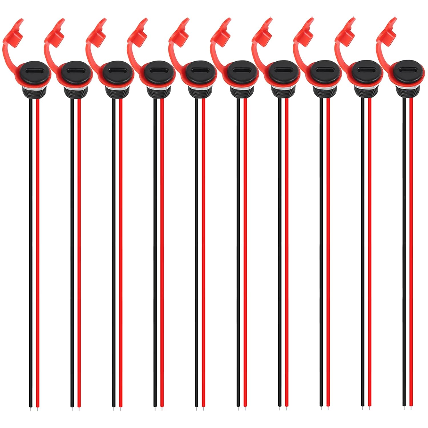 Tomada H Power Tipo C 2 Pinos Fêmea Chassi Conector Jack Impermeável 3A Cabo Pigtail USB C Extensão Tomada Plug