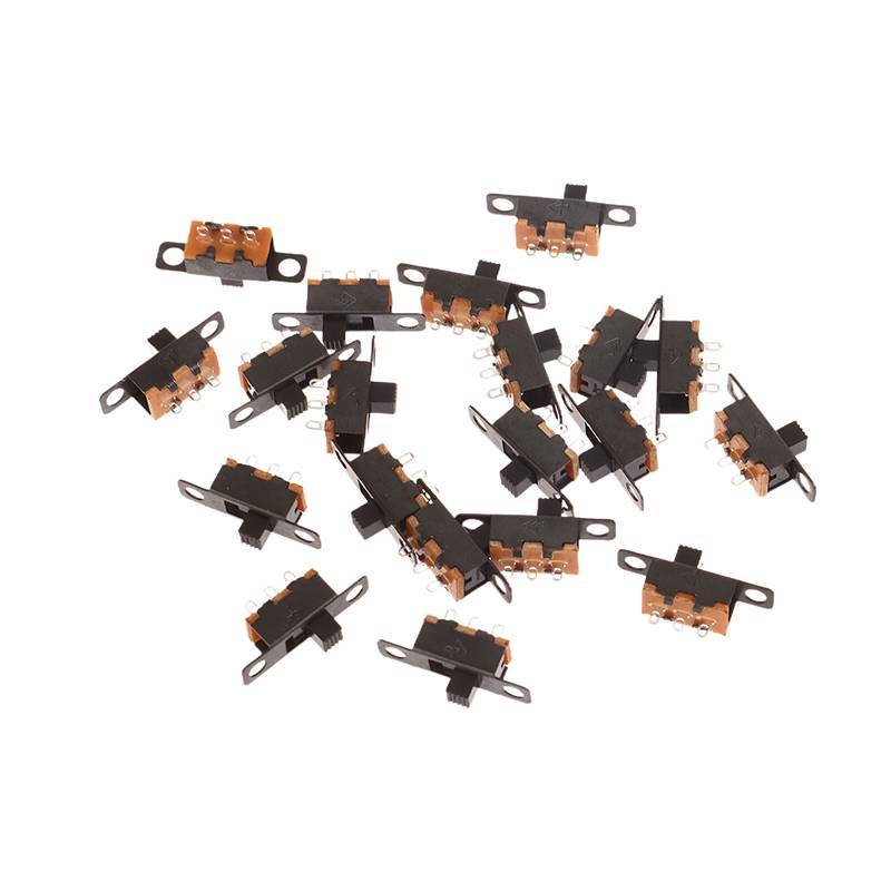 Abongbanghn 20 Peças 5V 0.3A Mini Tamanho SPDT Interruptor Deslizante Para Pequeno DIY Power Eletrônico 3Pin 1P2T De Alt