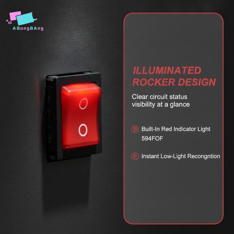 Abongbanghn KCD4 Roer Power Switch 30A 250V Cobre Vermelho 4/6Pin 1Pcs Interruptor Elétrico Resistente Ao Desgaste Para
