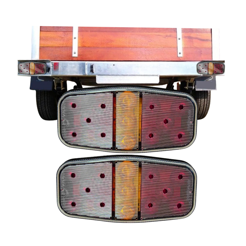Par Lanterna Traseira Canoinha LED 12v Universal Carretinha Reboque Sinal Sul 2133 12