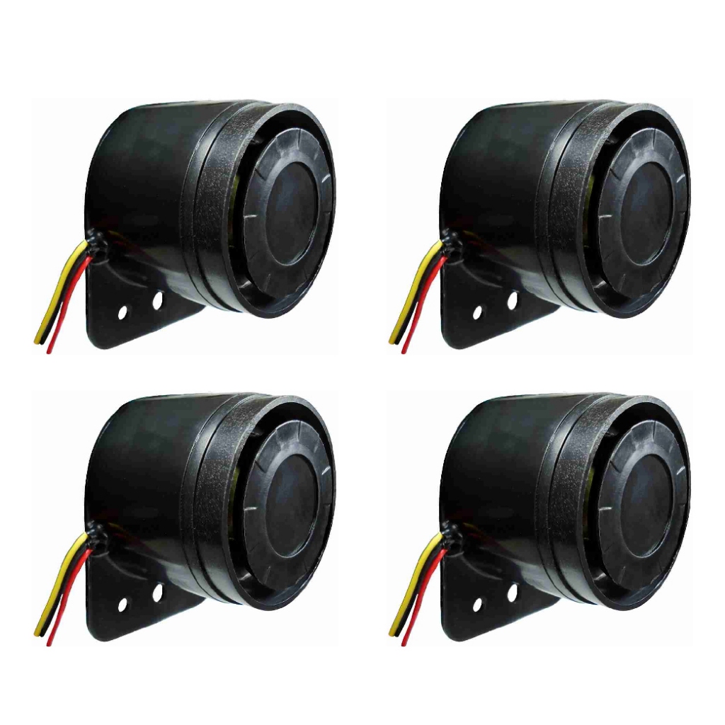 Kit 4 Sirene De Ré Dni4127 12v 24v Prova De Água Mini Bivolt