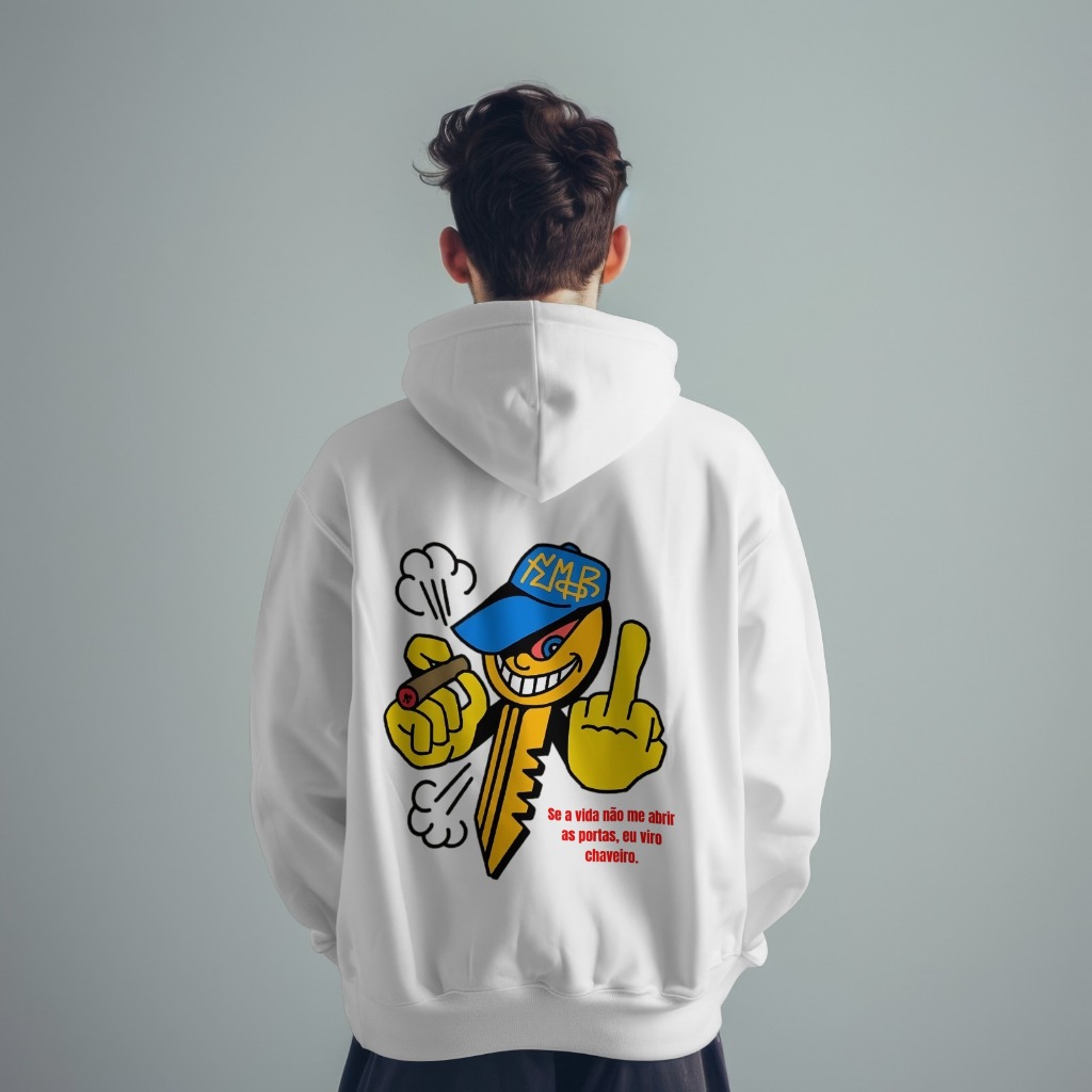 Blusa Moletom Se a vida não me abrir as portas, eu viro chaveiro Unissex Peluciado