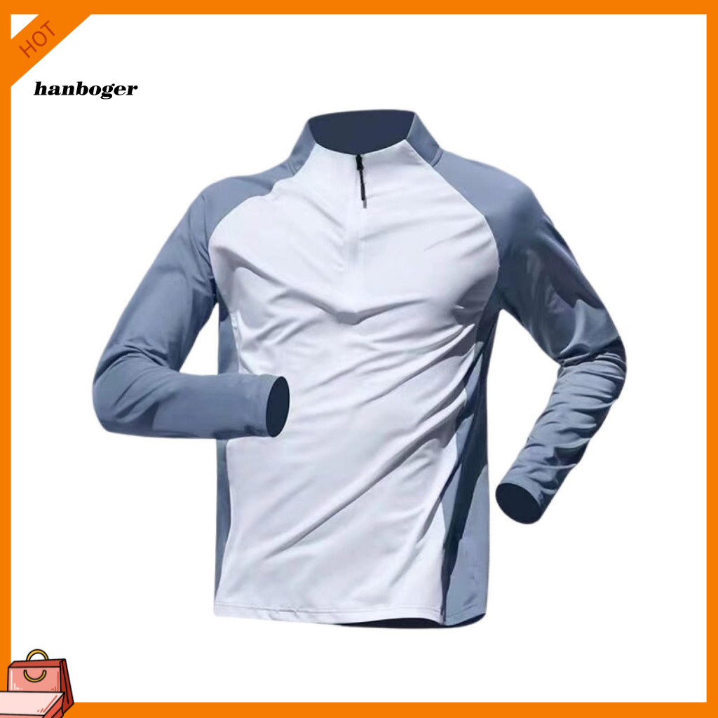 Color-blocking design stand-up collar zipper neckline for more flexibility