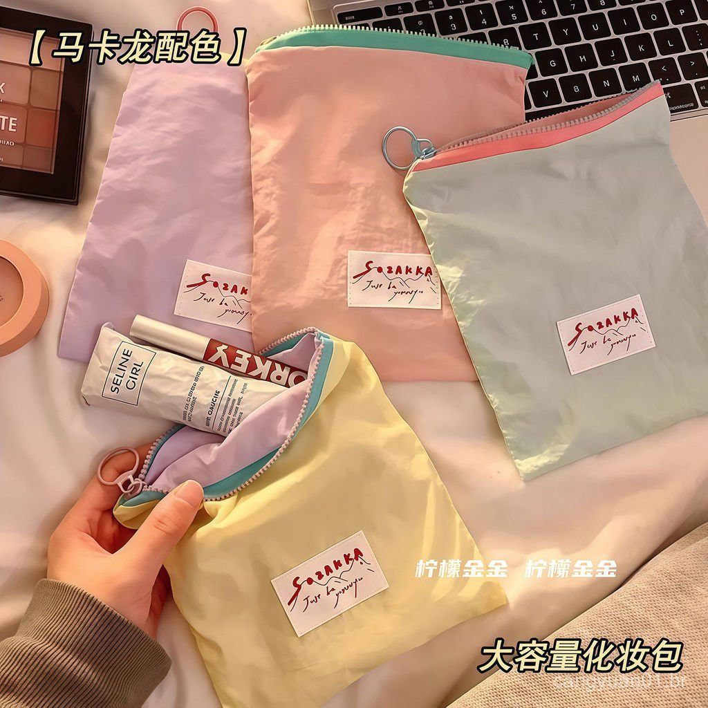 Bolsa de armazenamento de macarons, bolsa de moedas fina com design color-blocking estilo coreano, bolsa portátil para g