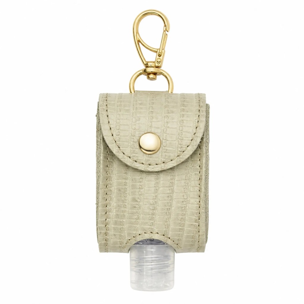 Chaveiro Charm Bag Porta Álcool em Gel em Couro Artlux 8001 com Mosquetão