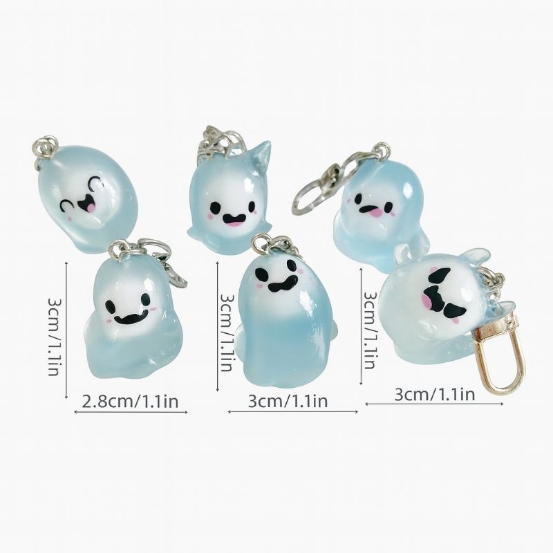 Chaveiro fantasma translúcido kawaii
